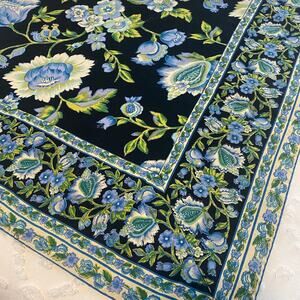 Vintage April Cornell Classic Florals Tablecloth Breakfast Square 48x48" Cotton